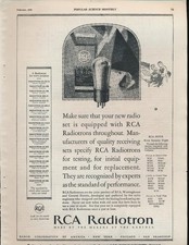 Magazine Ad - 1928 - RCA Radiotron Tubes - (#2)
