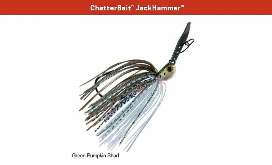 Z-Man ChatterBait JackHammer 3/4 oz Green Pumpkin Shad Jack Hammer Chatter Bait - Image 1