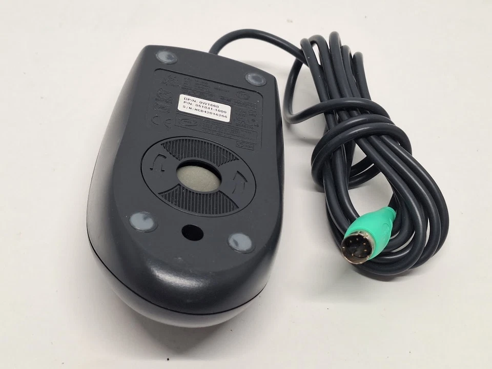 Vintage DELL M-S69 Black PS/2 Scroll Wheel Wired Ball Mouse - Image 2 of 4