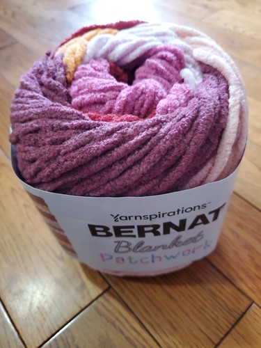 Yarnspirations Bernat Blanket Patchwork Cherry Twist Yarn 10.5oz New 1 Cake - 第 1/3 張圖片