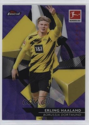 2020 Topps Finest Bundesliga Purple Wave Refractor /250 Erling Haaland #31 04ae