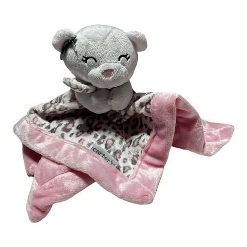 Carters Bear Baby Lovey Security Blanket Animal Cheetah Leopard Print Pink Girl - Picture 5 of 7
