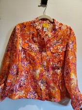 Ruby Rd. Size 14 Multi-Color 3/4 Roll-Tab Sleeve Jacket w/M-O-P Buttons