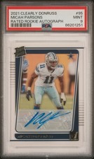 2021 CLEARLY DONRUSS MICAH PARSONS RATED ROOKIE AUTOGRAPH # 95 PSA 9 MT PACKERS