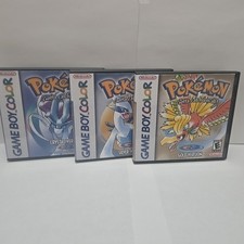 Pokemon Gold, Silver, Crystal Replacement Case 3 Pack Game Boy Nintendo DS Sized