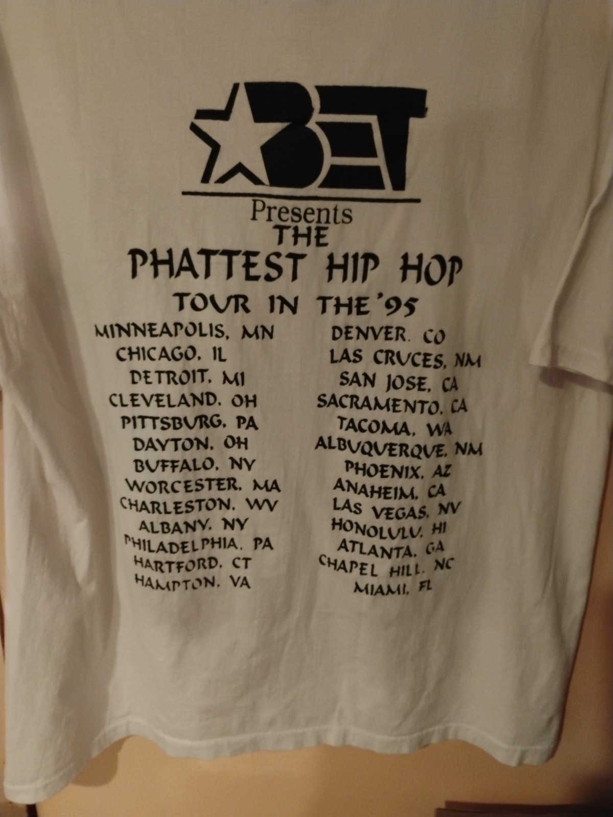 Vintage 90s OG BET Phattest Hip Hop Tour In The 95! - White T-Shirt XL BIGGIE 