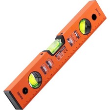 12 Inch Magnetic Spirit Level with Metric Scale, 3 Different