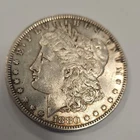 1880 Morgan Silver Dollar $1 Coin, Silver, 0.9 Fineness
