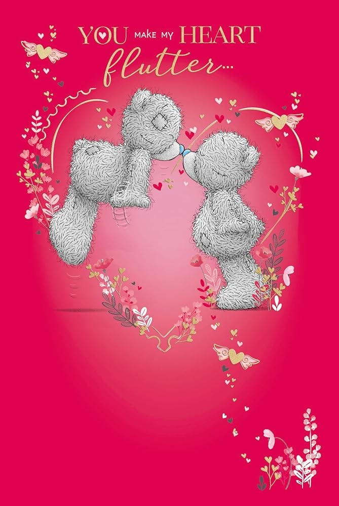Me To You Bears Kissing Open Valentine's Day Card - Red - Image 2