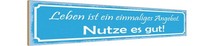Holzschild 10X46 Cm Leben Ist Ein Einmaliges Angebot Spruch Zitat Deko Geschenk
