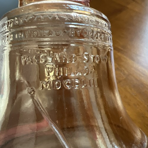 Vintage Bicentennial Textured Liberty Bell Glass Piggy Bank 1976 Anchor Hocking - Picture 6 of 7