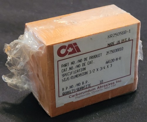 PACK de 10 piedras de afilar de maquinista de carborundo grano fino 120-M-V 1/2" X 3/4" X 3" - Imagen 2 de 8