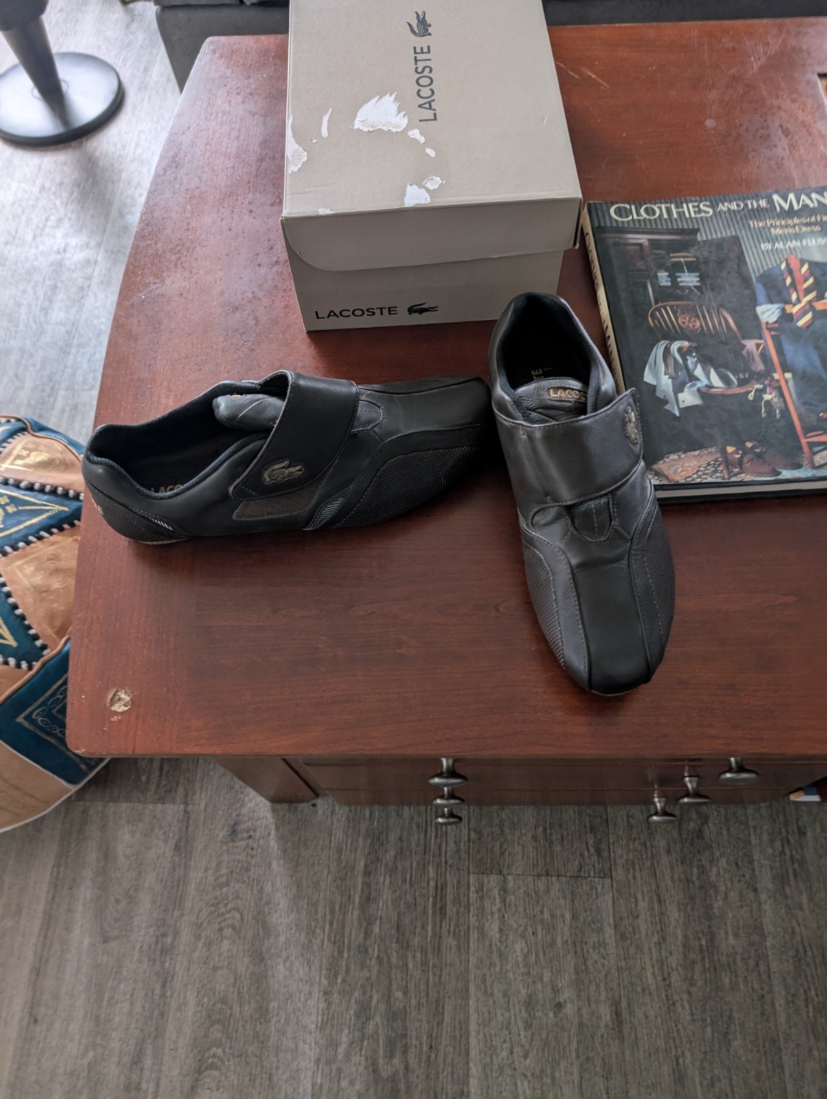 Lacoste Brown Leather Casual Sneakers – hook and loop strap – New –10 M thumbnail 4