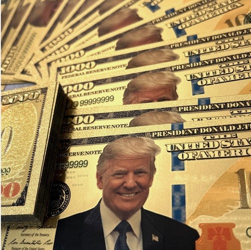 60 PC LOT-24K GOLD Plated Foil Novelty Banknotes TRUMP $1000 MAGA - Picture 5 of 7