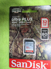 SanDisk Ultra Plus SDHC UHS-I 32 GB Card Speed Up To 80MB Camera Memory - NEW