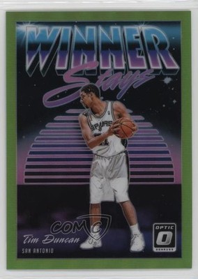 2018 Panini Donruss Optic Winner Stays Lime Green Prizm /149 Tim Duncan HOF 05v0
