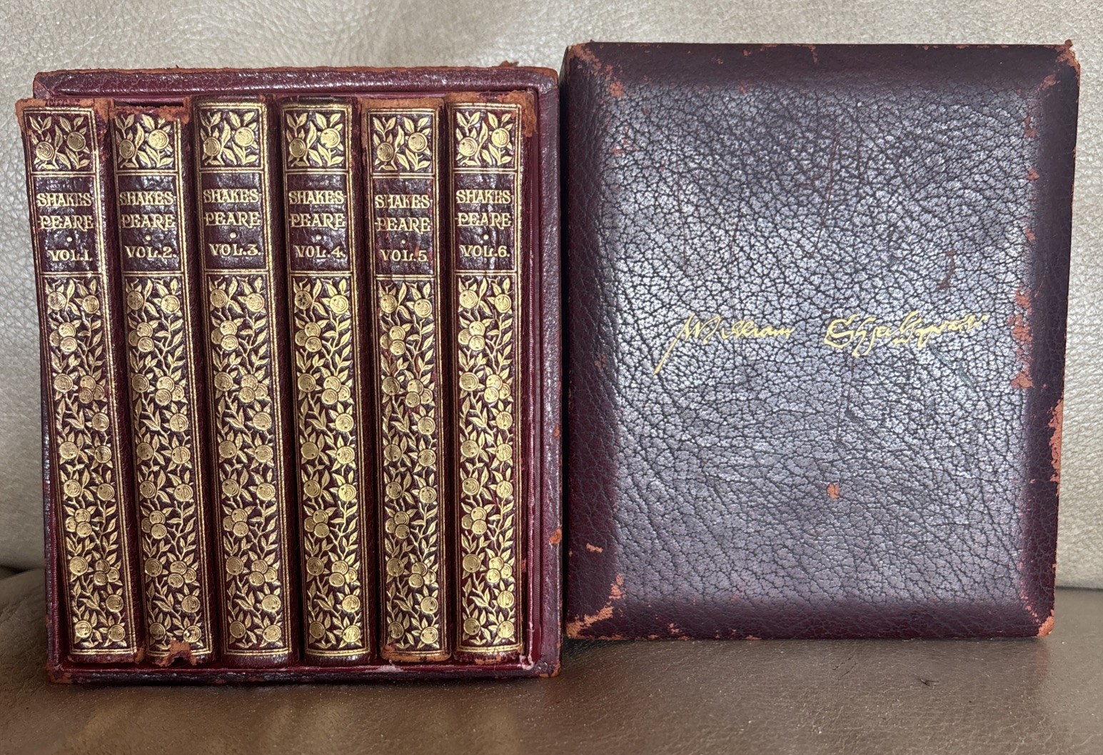 William Shakespeare The Bijou.Leather Bound 6 Book Set Antique