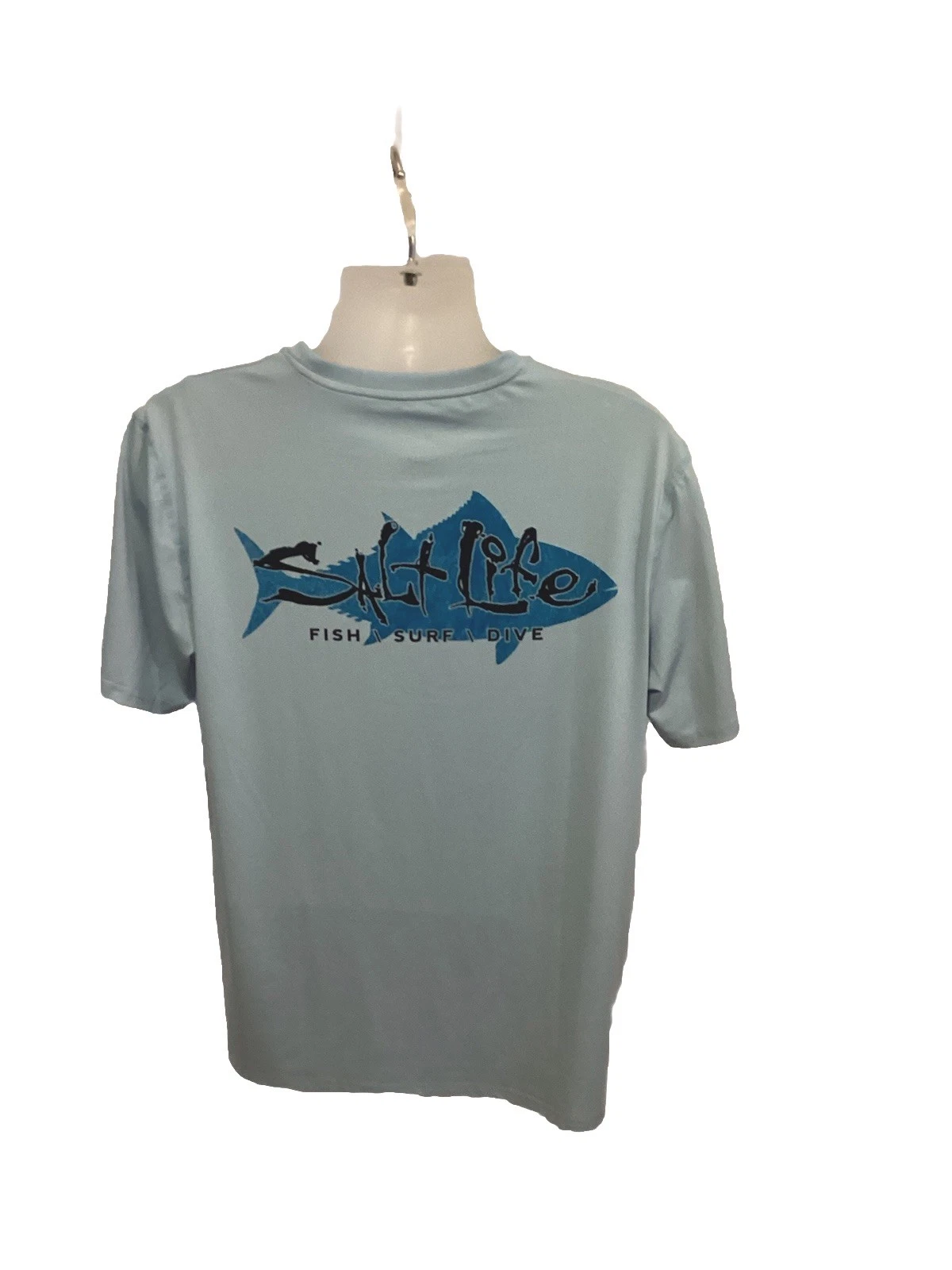 Salt Life UVapor baby blue Graphic Activewear Quick Dry T-Shirt M