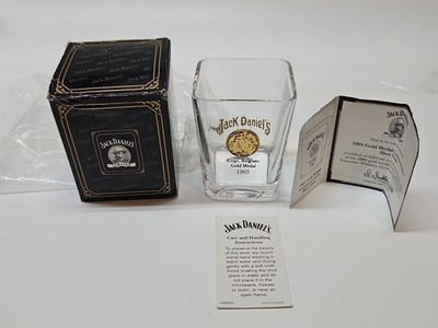 JACK DANIEL'S~1905 Gold Medal Belgium ~LEAD CRYSTAL SHOT GLASS~24 KT. Gold~NM