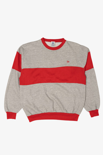 Vintage Dunlop Red And Gray Color Block Sweatshirt (1980s)