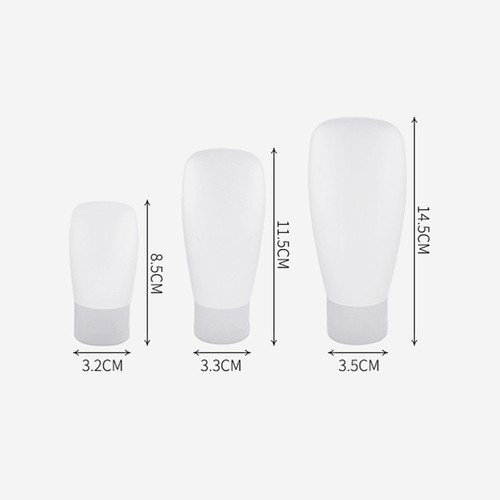 3Pcs Flip-top Empty Bottle Set Travel Toiletries Bottles Silicone Bottles - Picture 11 of 12