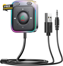 Bluetooth 6.0 AUX Car Adapter, Dual Mics Noise Cancellation Multifunction Button