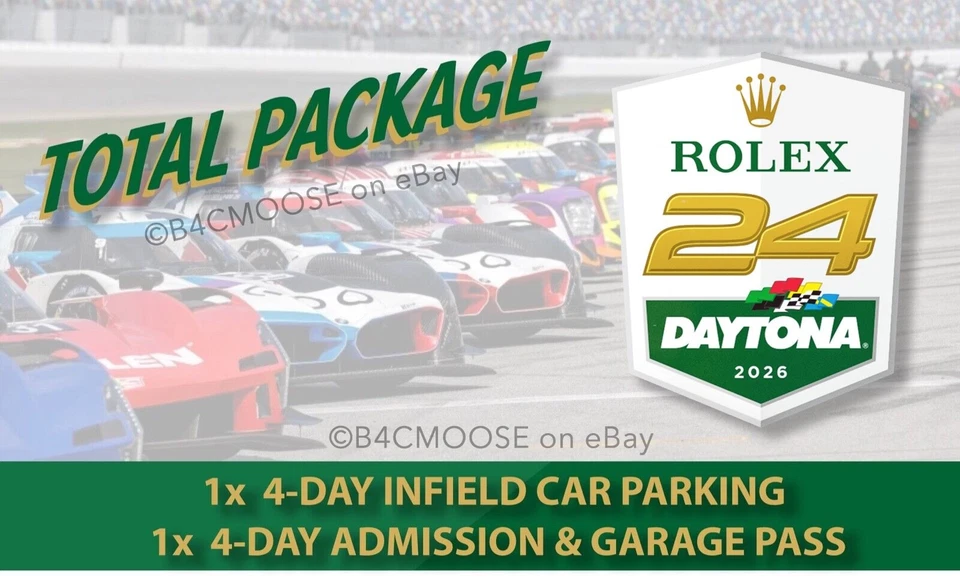 2026 ROLEX 24 AT DAYTONA 4-TAGE INFIELD PARKAUSWEIS PLUS 4-TAGE GARAGENZUGANG