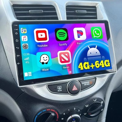 64G Apple CarPlay Android 15.0 For Hyundai Accent Solaris Verna Car Stereo Radio