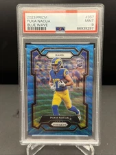 2023 Panini Prizm Puka Nacua Blue Wave /199 PSA 9 Rookie Card (RC) #357