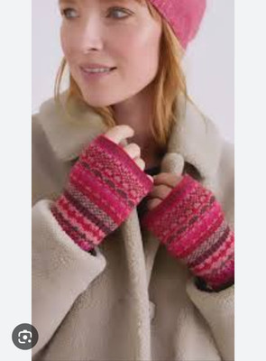 NWT Seasalt Cornwall Malva Fingerless Wool Cashmere Fair Isle Gloves