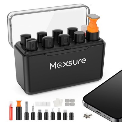 Phone Cleaning Kit for iPhone Cleaner,12 in 1 Port Cleaner Repair & Black 