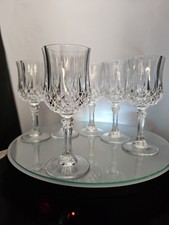 Cristal D'Arques set of 6 Longchamp cut crystal water wine glasses, 100ml