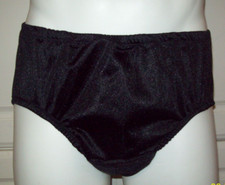 NYLON TRICOT blk/orange 2 LAYER  FRONT POCKET PANTY  ENCASED  28 - 40"  