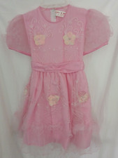 Vintage Andy "N" Me Girls Pink Dress - Size 6 Floral