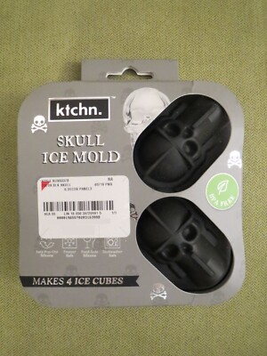 Kitchen Whiskey Ice Cube Tray Pudding Mold 3D Skull Silicone Ice Mold Halloween