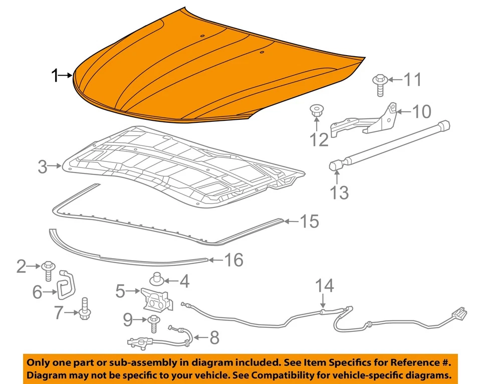 Used Hood fits: 2015 Chrysler 200 Sdn Grade C Foto 3 de 4