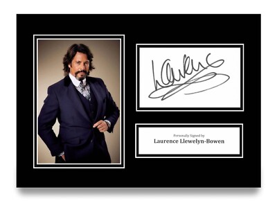Laurence Llwelyn-Bowen signed A4 Foto Autogramm Umkleidekabinen Geschenk Display