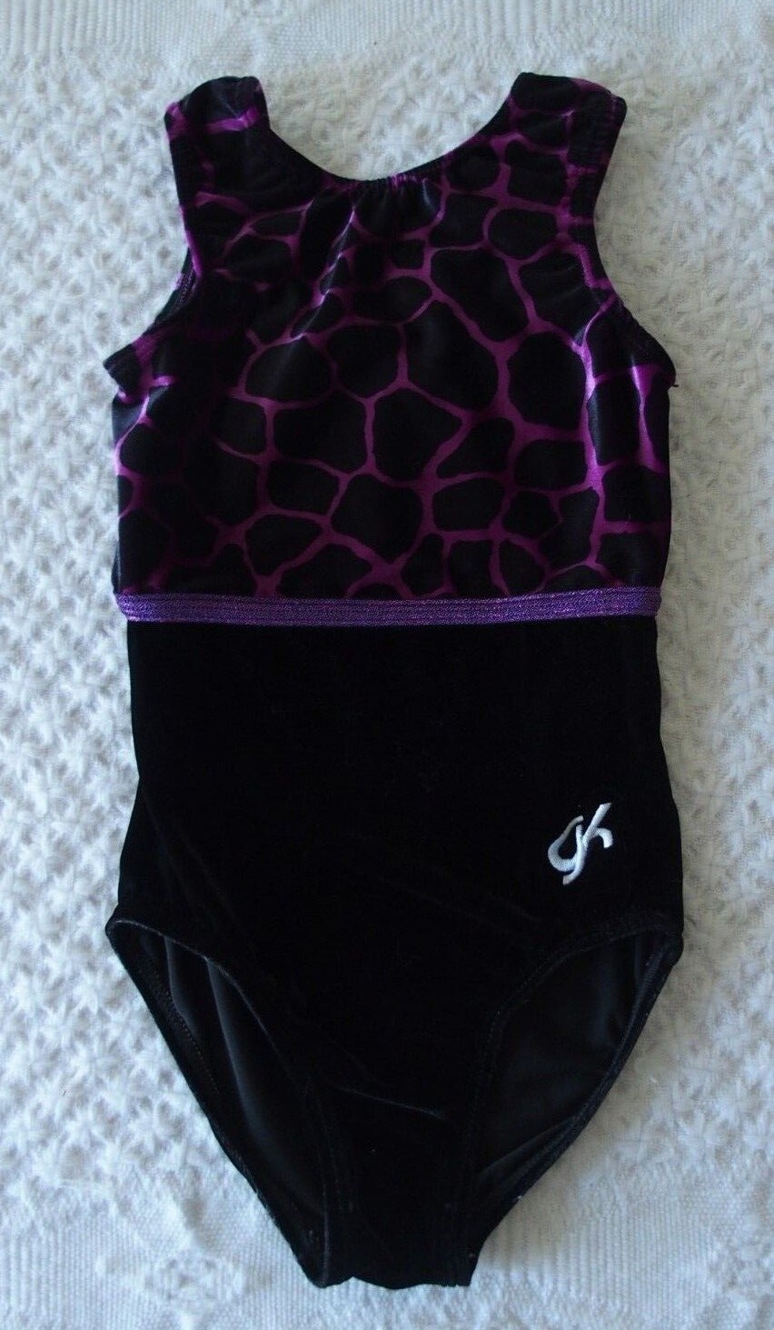 GK Child Large Girls Leotard Leo Gymnastics Velour EU… Gem