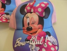NWT Disney Junior Winking Minnie Mouse BOW-TIFUL Girls Pink Baseball Cap Hat