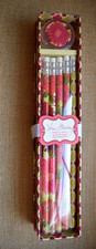 Vera Bradley Hello Dahlia Pencil Box Set 10 Number Two Pencils  Sharpener