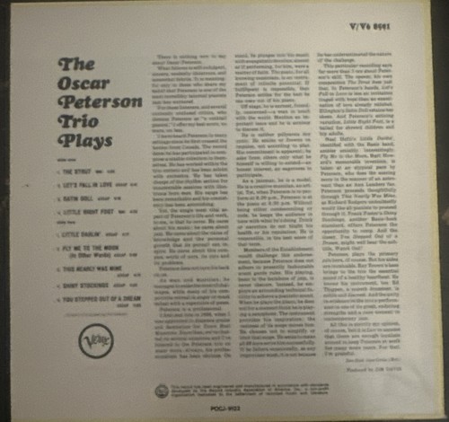 The Oscar Peterson Trio Plays CD POCJ-9122 No OBI NM Condition - Picture 2 of 5