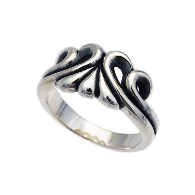 ARABESQUE ENGRAVING 925 STERLING SILVER BIKER JEWELRY GOTHIC ROCK RING ks-r096