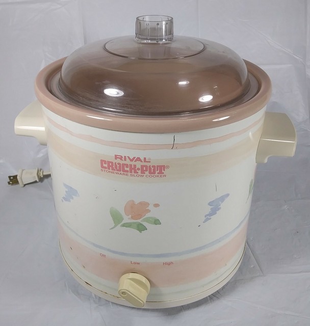 Vintage Rival Pink 3.5 Qt Crock Pot Stoneware Slow Cooker Server Model