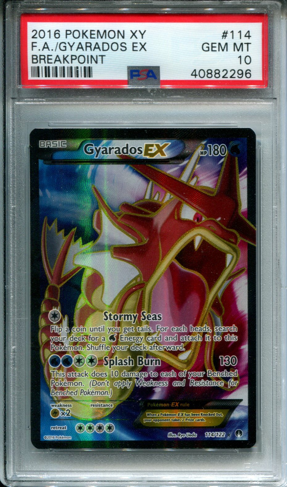 Gyarados Ex Breakpoint Full Art Ultra Rare 114122 Psa 10 Pokemon