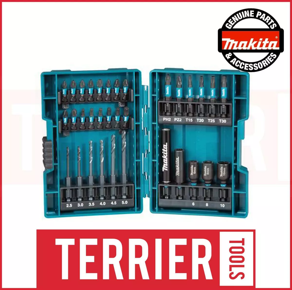 Makita B 66896 33 Piece Black Impact Torsion Screwdriver Bit Set High Durability