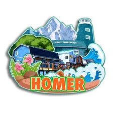 Homer Alaska USA America Refrigerator magnet 3D wood travel souvenirs gifts