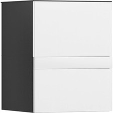 Colonna Bagno con 2 Armadietti e Cassetto, Mobile Bagno Alto, Mobiletto Bagno Sa