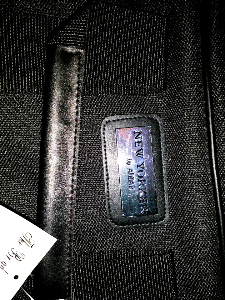 NUEVO CON ETIQUETAS ~ NEW YORKER BY ADDAR ~ Bolsa de equipaje Executive Soft Attache ~ Negra Foto 4 de 4