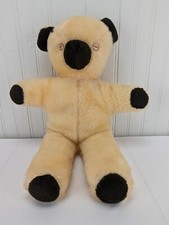 Vintage Handmade Peach Brown Teddy Bear Plush 18" Stuffed Animal Button Eyes
