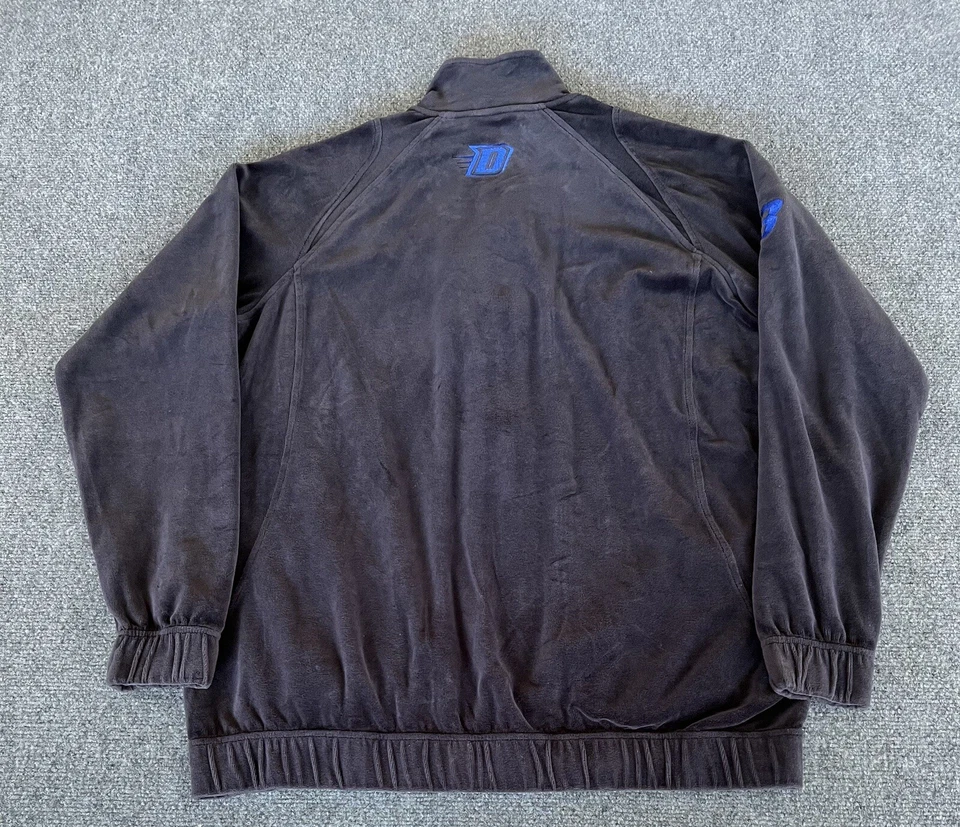 DePaul Blue Demons VTG Mens XLT Nike Team Blue Velour Warmup Track Jacket - Image 2 of 4